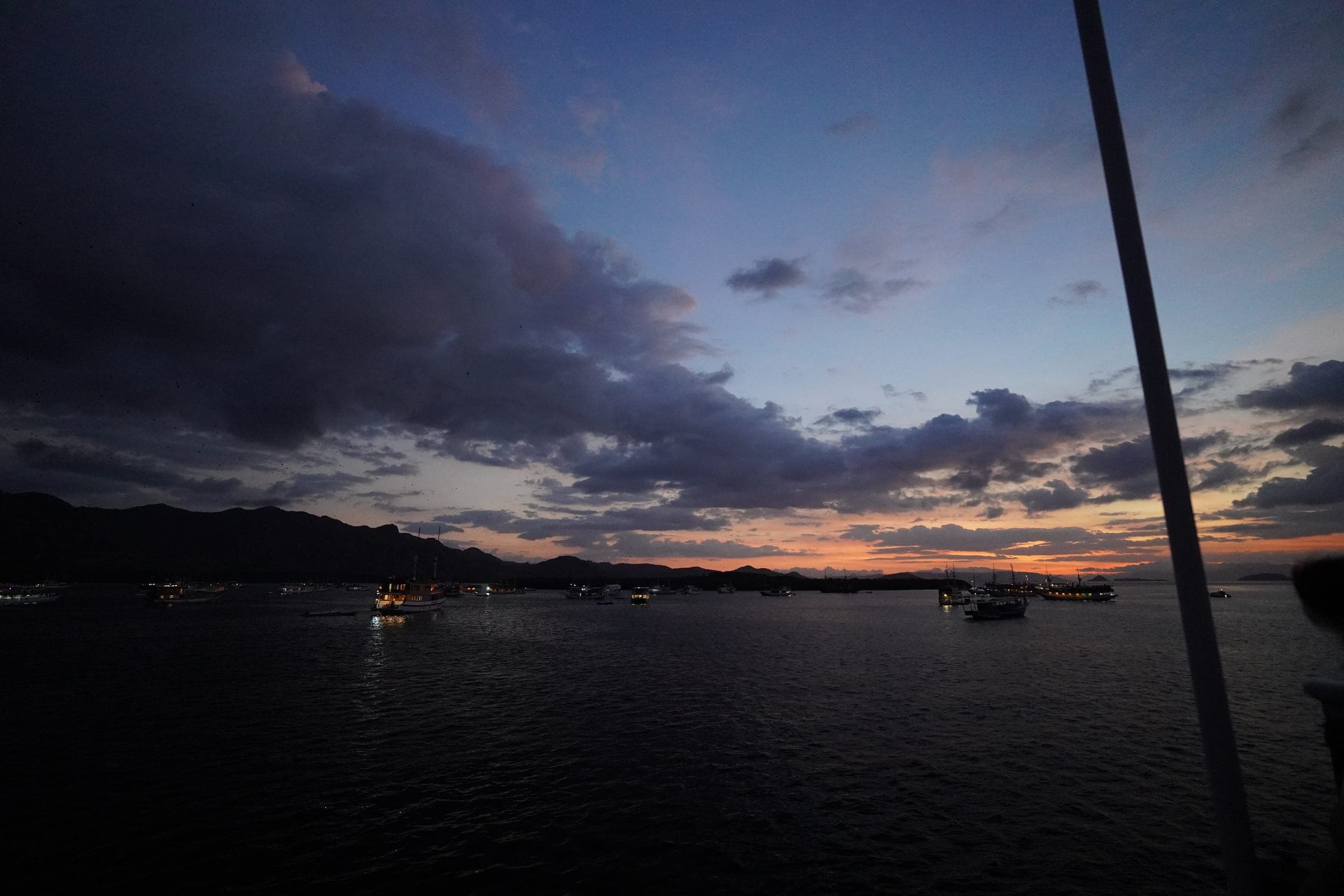 Labuan Bajo harbour at dusk